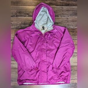 Vintage L.L. Bean GORETEX Soft Shell Waterproof Hooded Jacket Size Large in Pink